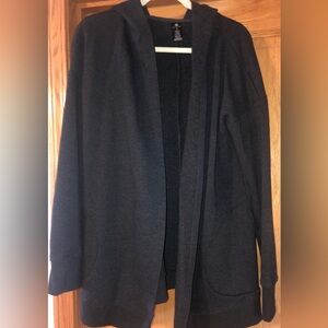 Active Life Open Front Hooded Jacket, Gray, Large